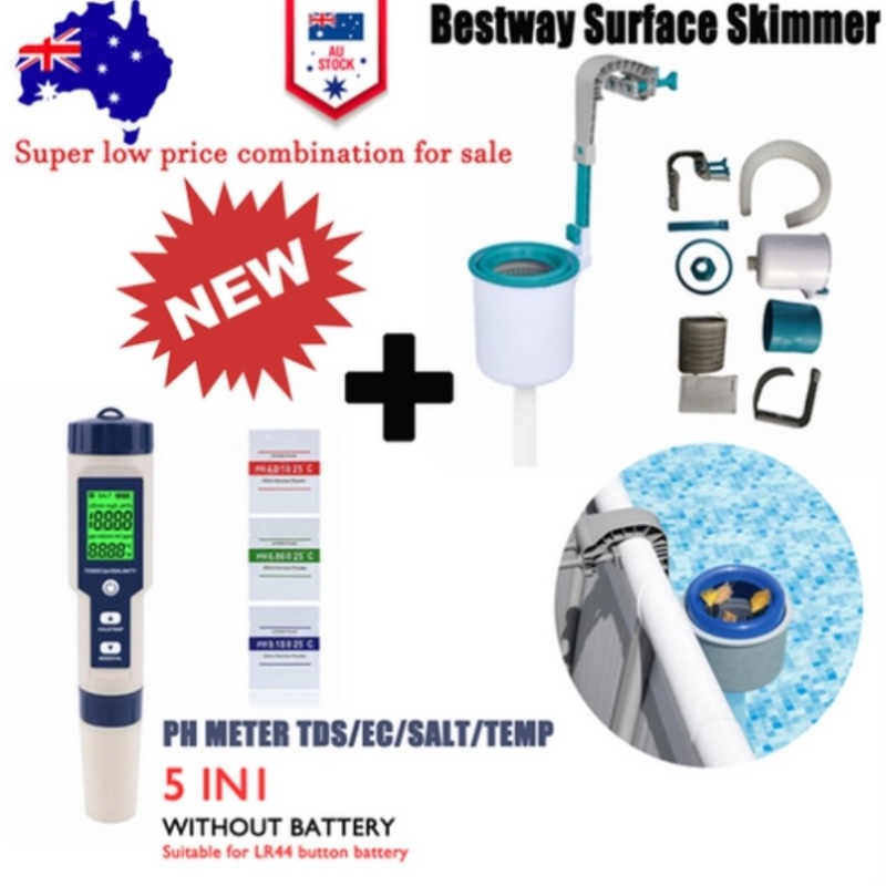5 in 1 PH Meter Water Quality Monitor Tester Pen and one Bestway Surface Skimmer V201-DP88862