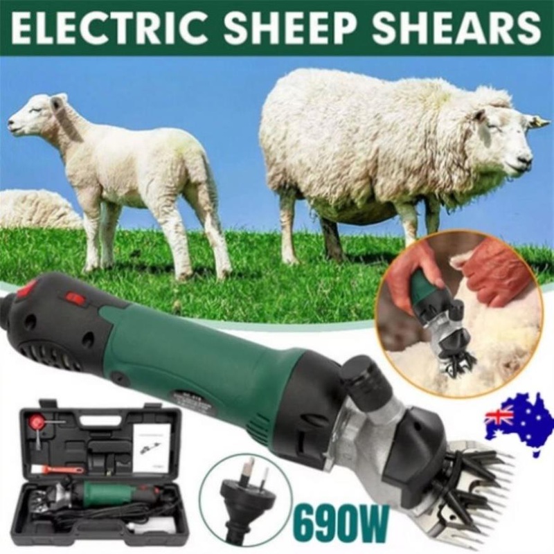 690W Electric Sheep Shears 2400R/Min 6 Speed Grooming Kit with 8 Grids Heat AU V201-CUT0850GR8AU