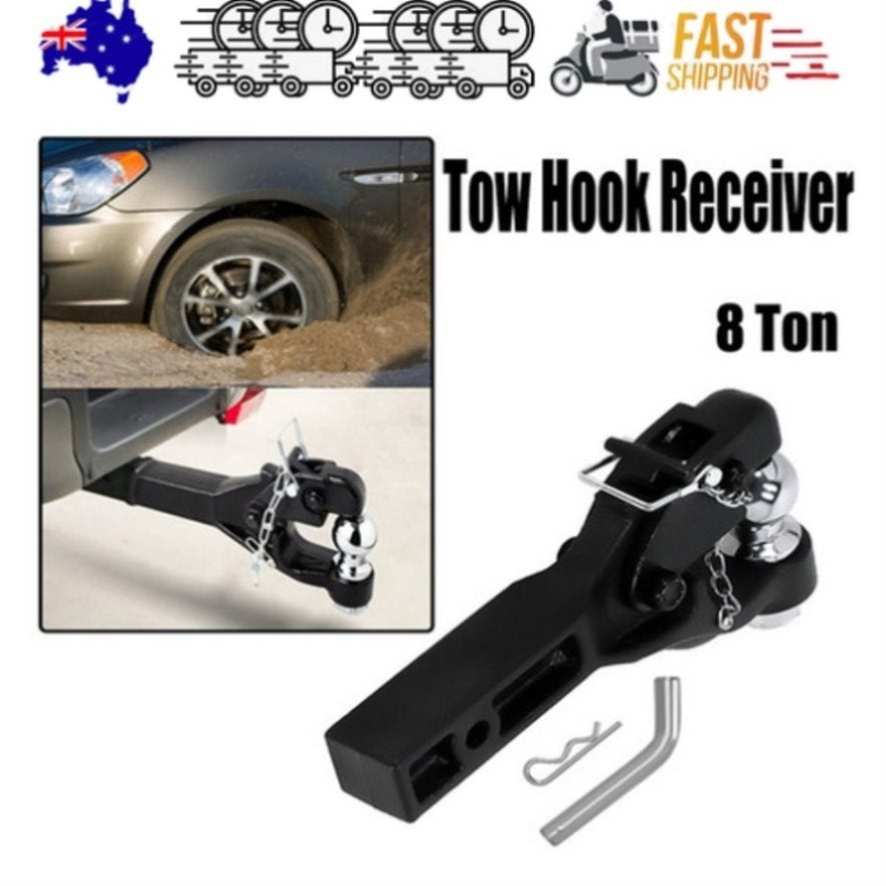 8 Ton Pintle Tow Hook Receiver Arm Hitch Towing Car Truck Heavy Duty Ball Combo V201-TON0008BL8AU