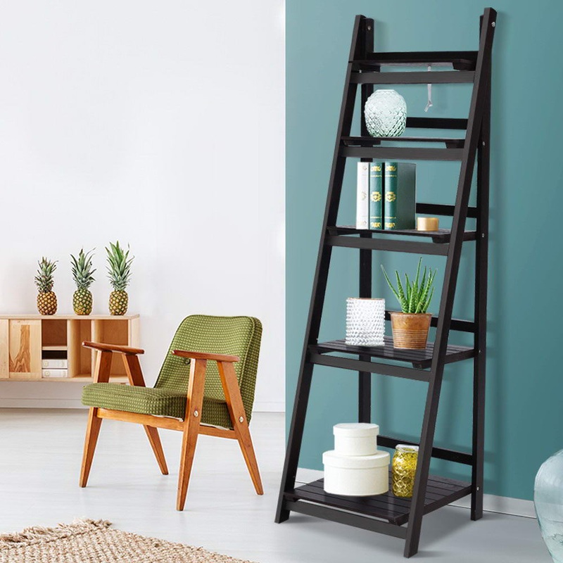 Artiss Bookshelf Corner Shelf 5 Tiers – ZANE Coffee ST-CAB-SHELF-5T-COF