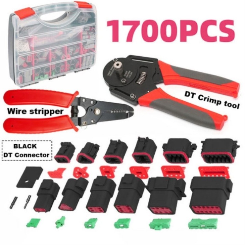 BLACK1700X Deutsch DT Connector Kit Genuine Deutsch Crimp Tool Auto Marine V201-EBA0755BL8AU