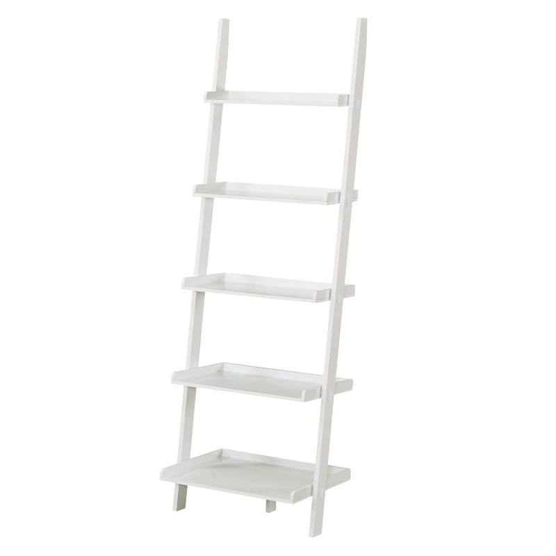 Sarantino Aster 5-Tier Ladder Shelf in White LDS-107-17-WH