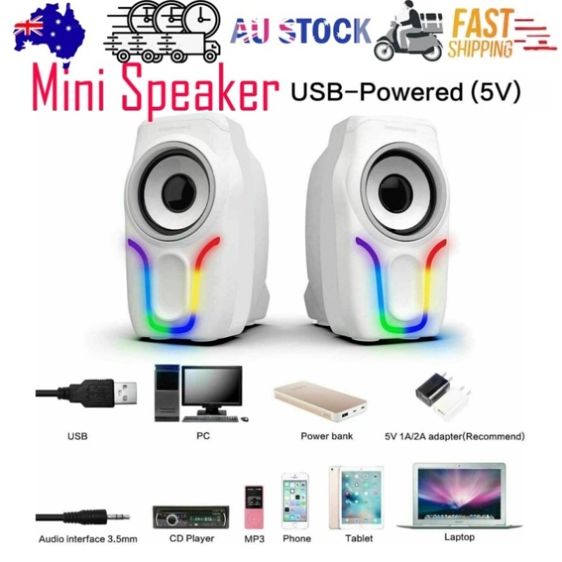 Wired Mini Gaming Speakers with 3.5mm, Portable Computer Mini Speakers for Music V201-W11170701