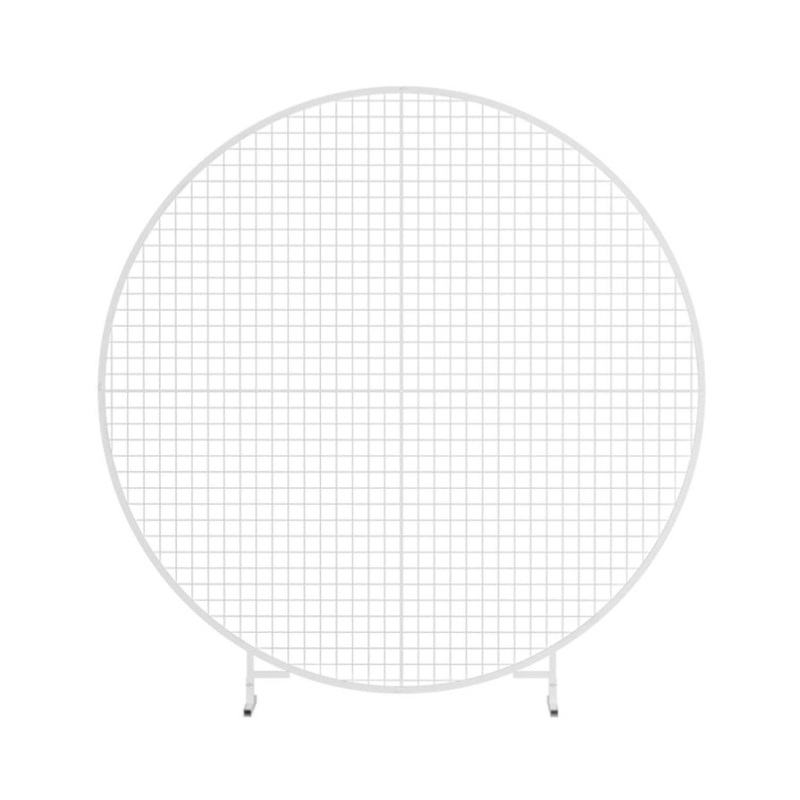 2M Round Backdrop Stand Wedding Background Decoration Party Flower Balloon Display WESD-ROUND-NET-2M-WH