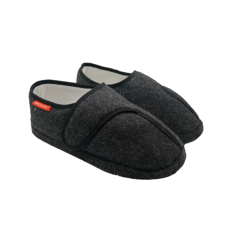 ARCHLINE Orthotic Plus Slippers Closed Scuffs Pain Relief Moccasins – EUR 39 V563-AS801-CHARCOAL-39