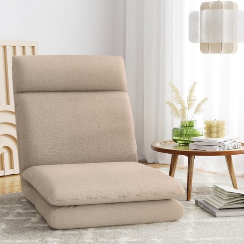 Artiss Floor Chair Sofa 1 Seater Linen Beige FLOOR-SBL-01LIN-1S-BR