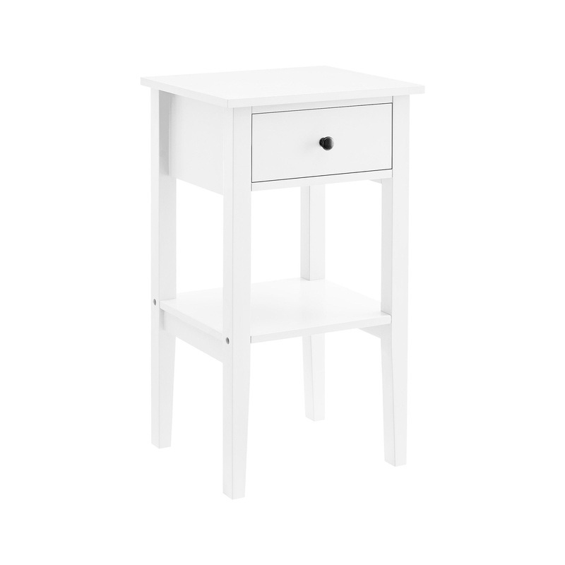 Sarantino Rue Bedside Table in White TBL-470-02-WH