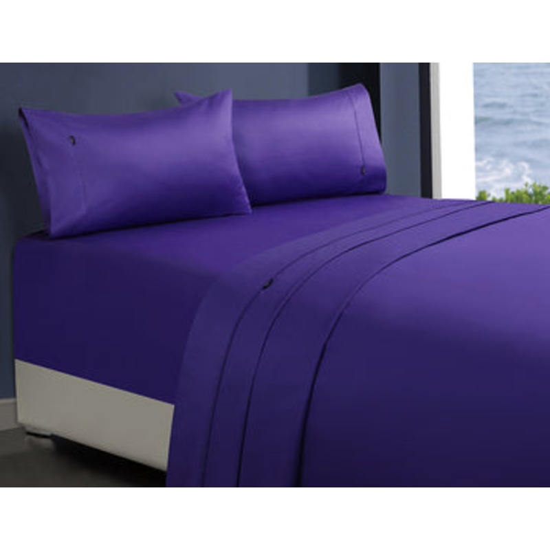 1000tc egyptian cotton 1 fitted sheet and 2 pillowcases queen violet V517-CFS1000+SPC-QVI