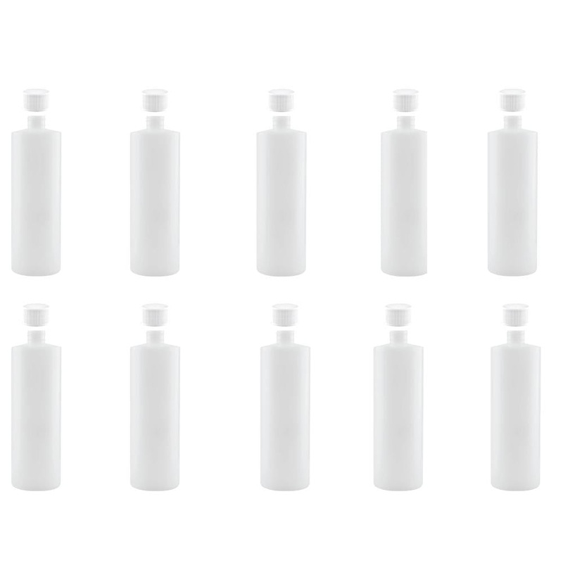 10x 500ml Clear HDPE Round Bottle + 28/410 Caps – Empty Plastic Food Storage V238-SUPDZ-30342772785232