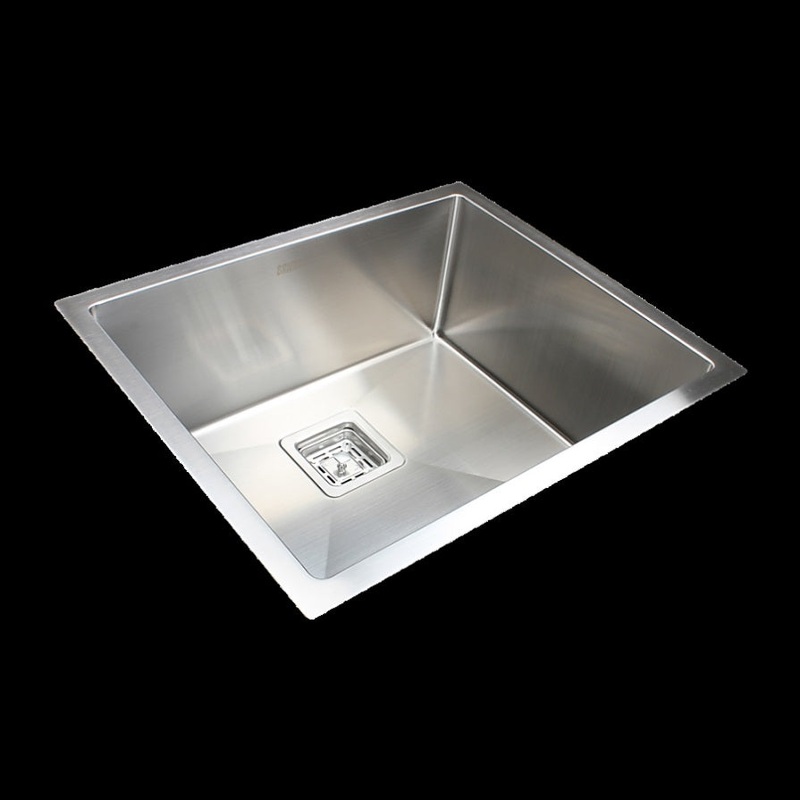 550x455mm Handmade 1.5mm Stainless Steel Undermount / Topmount Kitchen Sink with Square Waste V63-817893