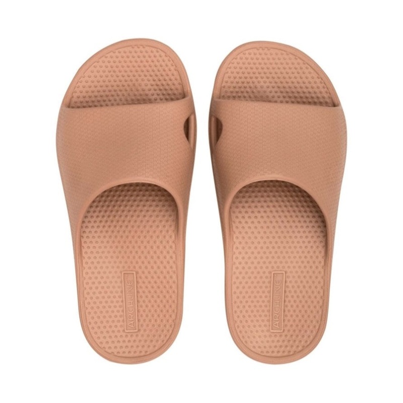 Archline Rebound Orthotic Slides Flip Flop Thongs Slip On Arch Support – Putty – Euro 42 V563-AHS00103-42