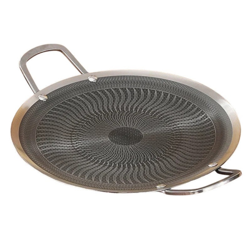 Honeycomb Non-Stick Grill Skewer Plate, 316 Stainless Steel, Portable Barbecue Grill with Handle, V255-AMZ-SS316-BBQPAN