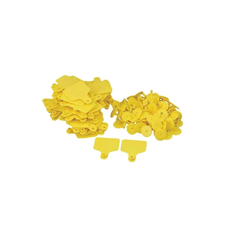100x Cattle Ear Tags 5x4cm Set – Small Yellow Blank Sheep Pig Livestock Label V238-SUPDZ-21828971495504