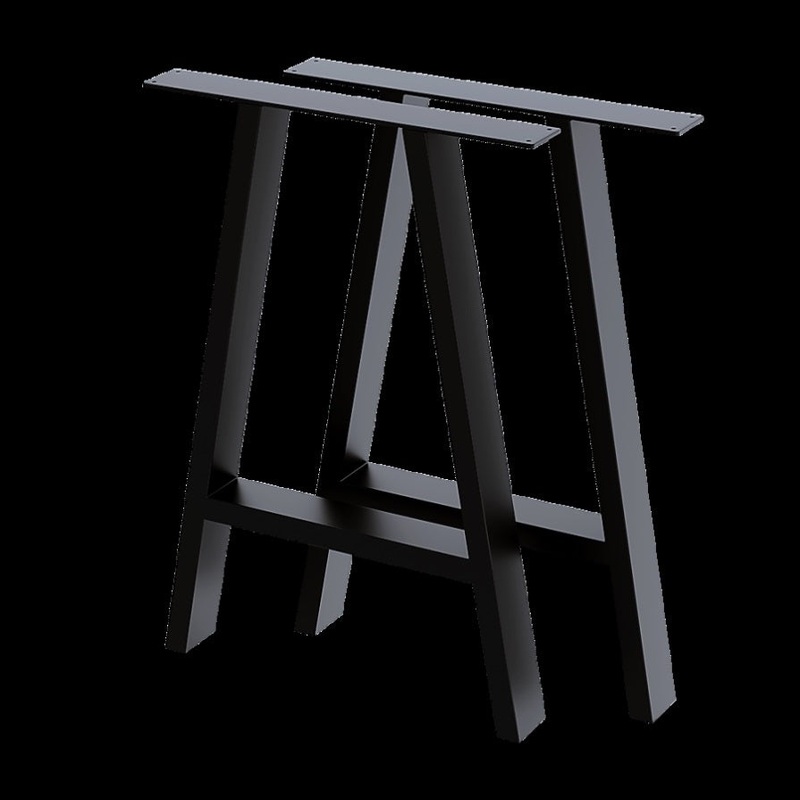 2x Rustic Dining Table Legs Steel Industrial Vintage 71cm – Black V63-835191