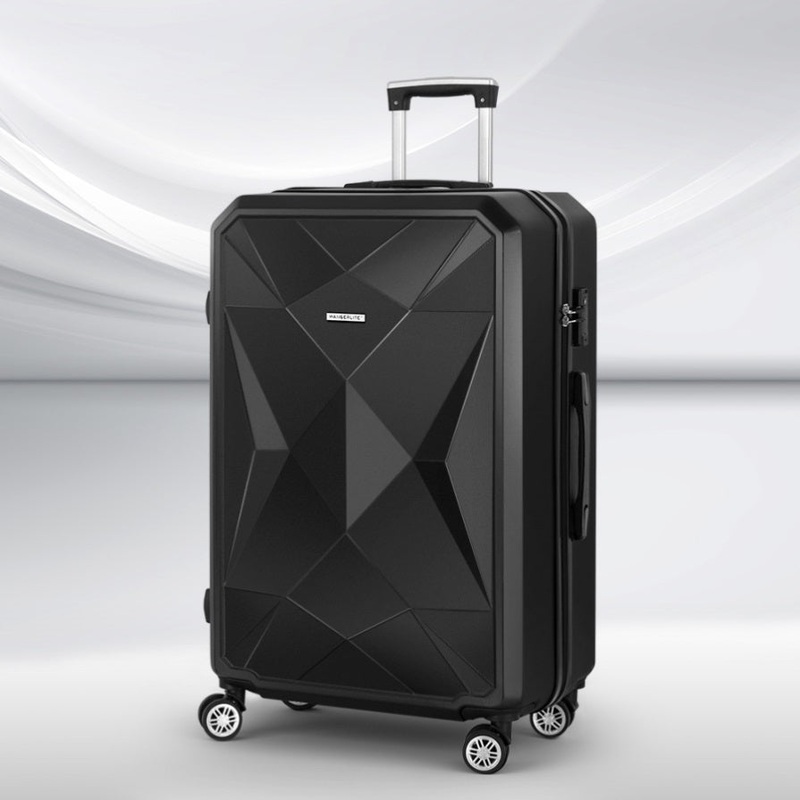 Wanderlite 28-inch Luggage Set with TSA LockABS Hard Shell Travel Suitcase Organiser Luggage Case LUG-ABS-DM-28-BK