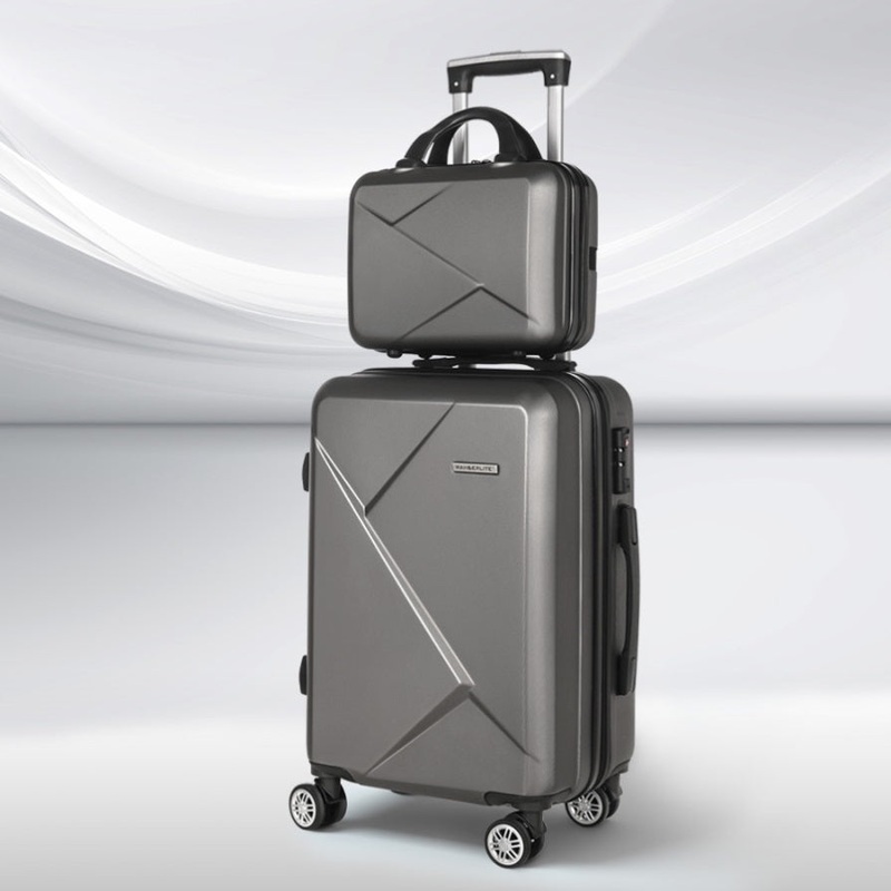 Wanderlite 2Set 20 Inch Luggage Case with 12 Inch Handheld Luggage Box Hard Shell Travel Suitcase LUG-ABS-CB-12-20-DG