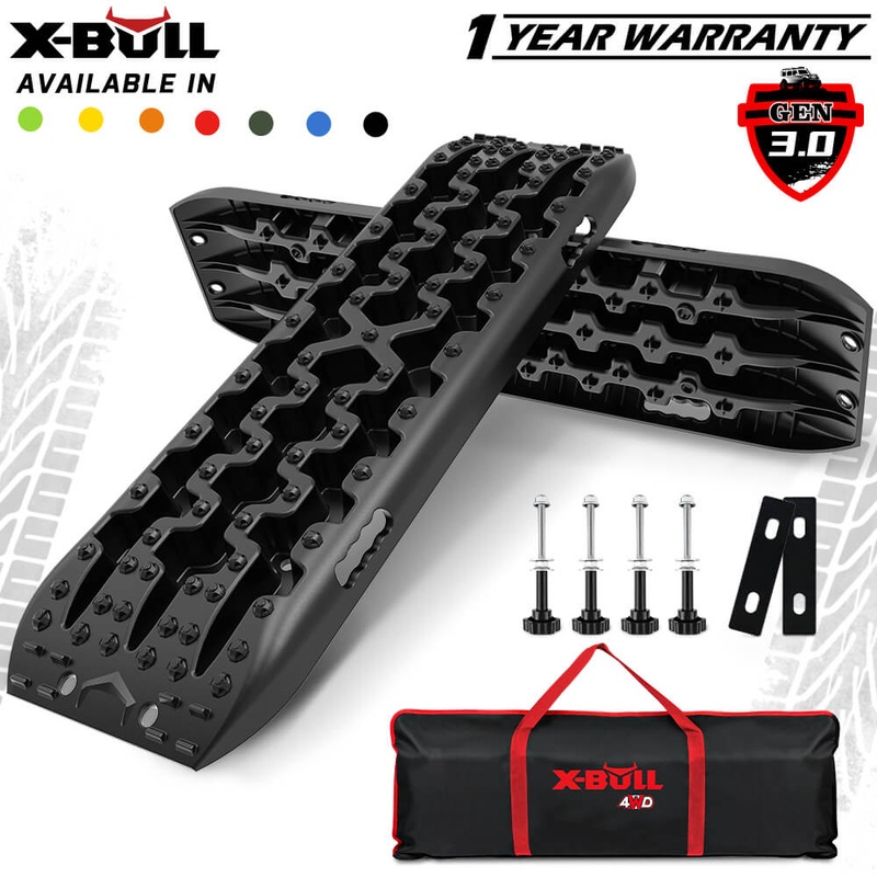 X-BULL 2PCS Recovery Tracks Boards Snow Tracks Mud tracks 4WD With 4PC mounting bolts Black V211-AU-XBRT009