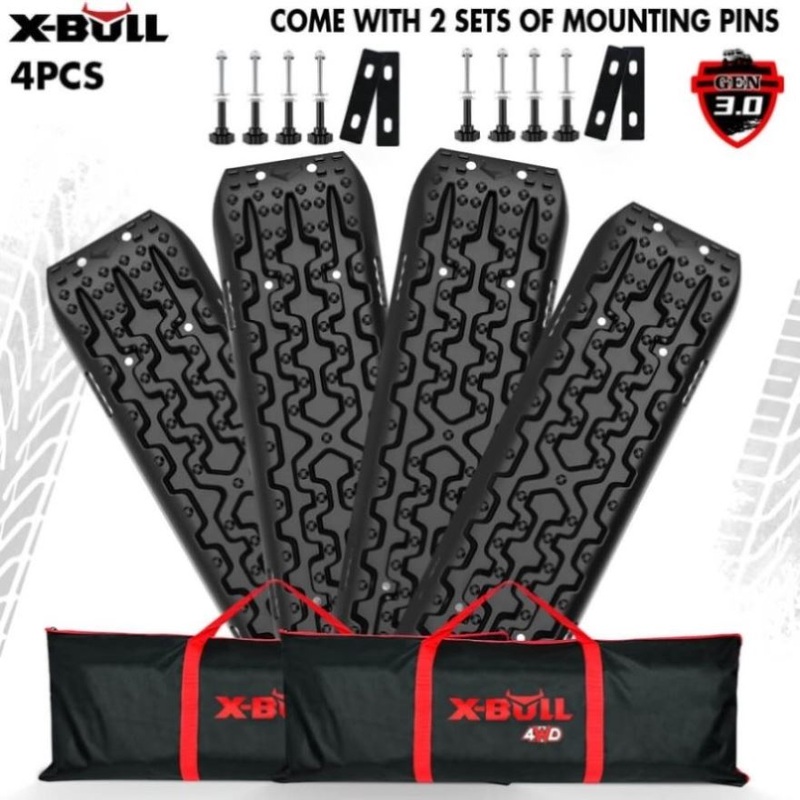 X-BULL Recovery tracks Boards 10T 2 Pairs Sand Mud Snow With Mounting Bolts pins Black V211-AU-XBRT009-2