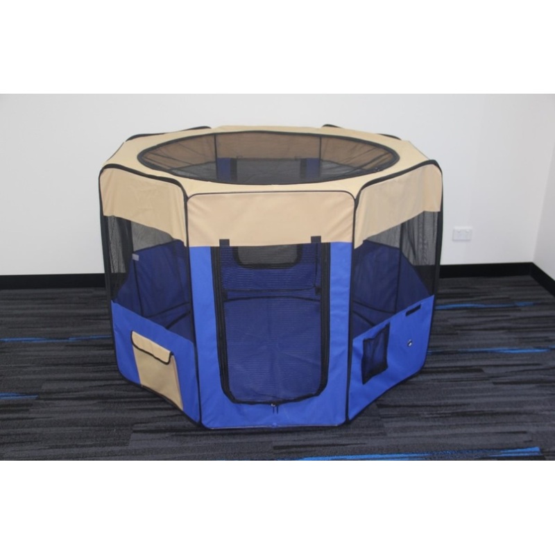 YES4PETS 98 cm High Foldable XL Blue Dog Puppy Cat Cage Soft Playpen Rabbit Enclosure V278-SP5898_BLUE