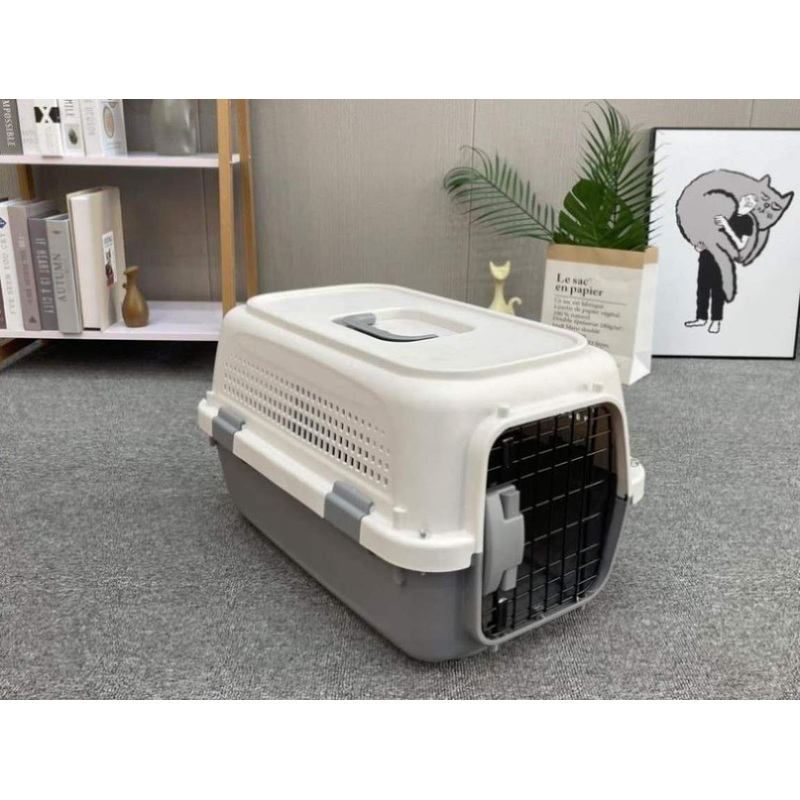 YES4PETS Medium Dog Cat Rabbit Crate Pet Kitten Carrier Parrot Cage Grey V278-BH-4-M-GREY