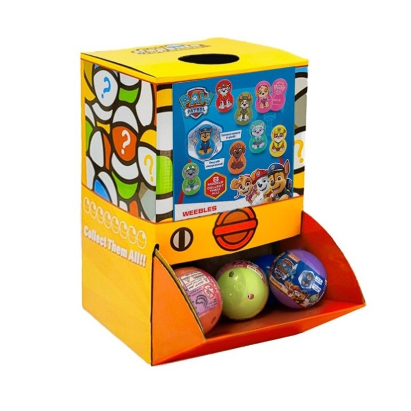 40X Paw Patrol Weebles Dog Toy Capsules 50mm Collectible Gacha in Display Box V274-TOY-KN-IGT-PAWWEB-50