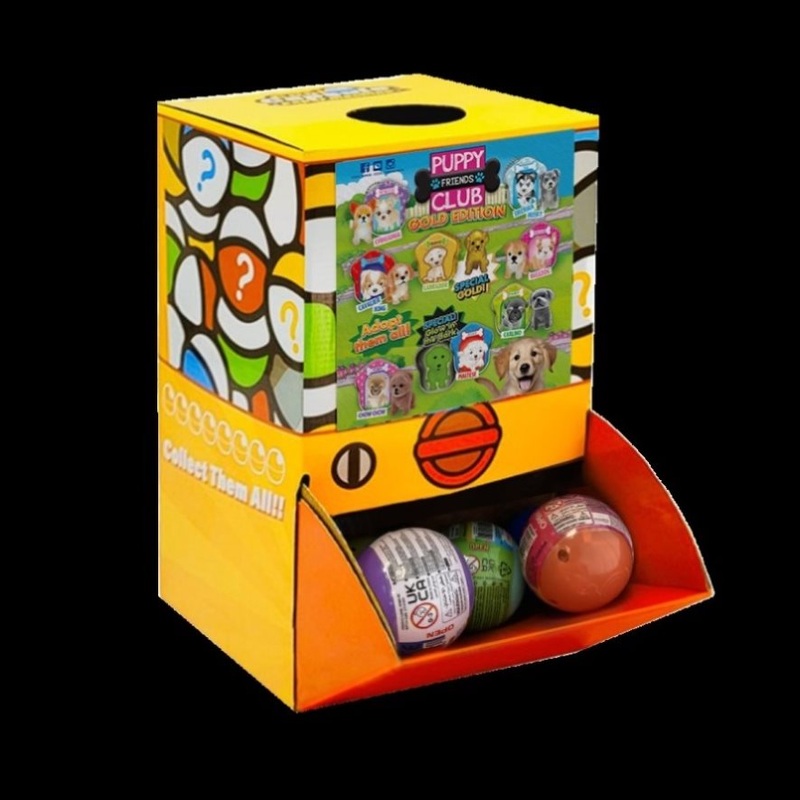 40X Puppy Club Gold Edition Dog Toy Capsule 50mm Collectible Gacha w Display Box V274-TOY-KN-IGT-GOLDPC-50
