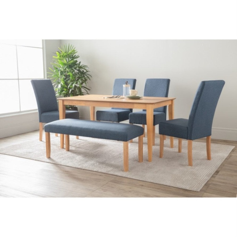 ALLEGRO Dining Table + 4x MESI Dining Chair + MESI Bench – 6 Piece Dining Set – Natural V656-145078-241342-244004