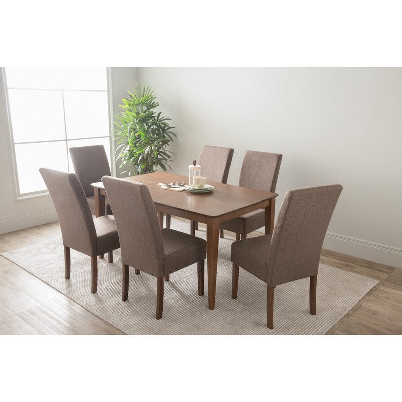 ALLEGRO Dining Table + 6x MESI Dining Chair – 7 Piece Dining Set – Cocoa V656-145077-3X241346