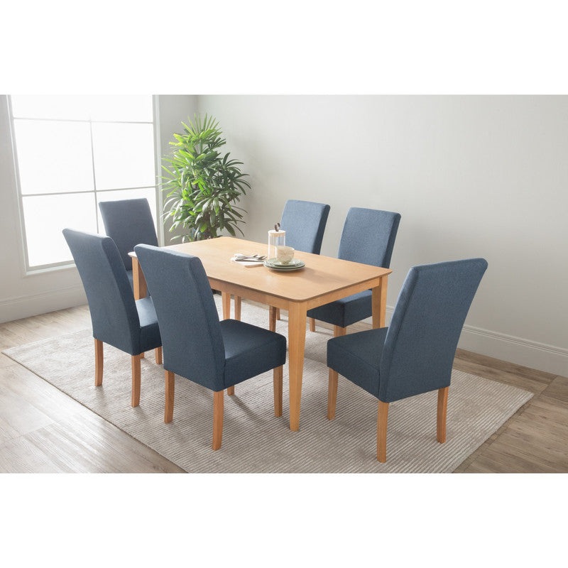 ALLEGRO Dining Table + 6x MESI Dining Chair – 7 Piece Dining Set – Natural V656-145078-3X241342