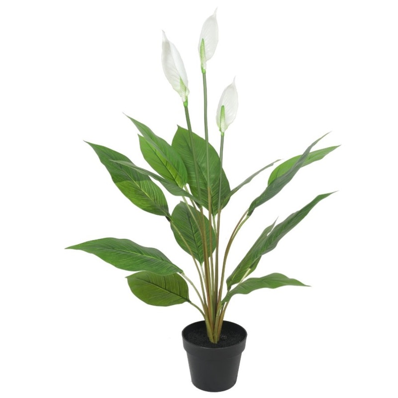 Artificial Flowering White Peace Lily / Calla Lily 95cm V77-1128560