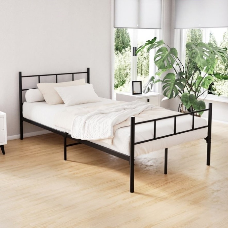 Artiss Bed Frame King Single Metal Bed Frame SOL MBED-C-SOL-KS-BK