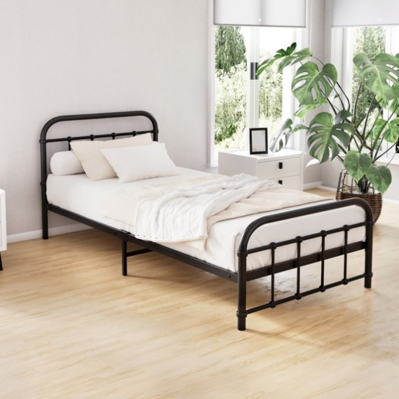 Artiss Bed Frame Metal Bed Frame LEO – Single MBED-C-LEO-S-BK
