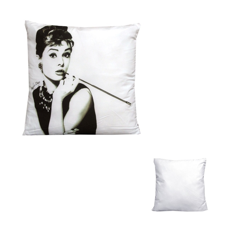 Audrey Hepburn Breakfast at Tiffany’s Square Filled Cushion 43 x 43 cm V442-MFL-CUSHION-BREAKFASTTIFFANY-WHITE-SQ