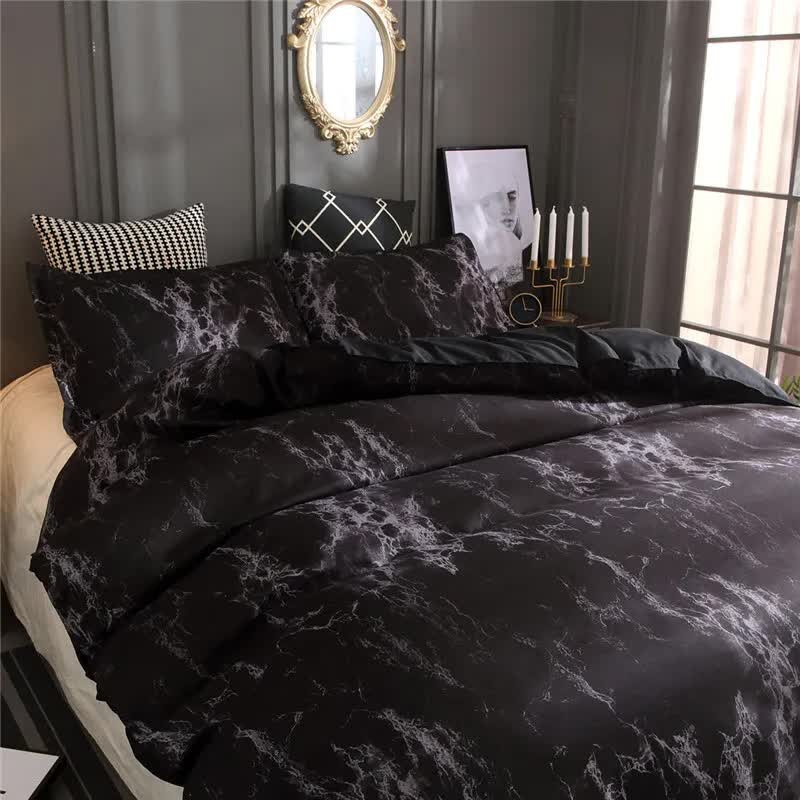 Bold Geometric Print Duvet Cover Set – Eco-Friendly Material-King V745-AQ081836K3