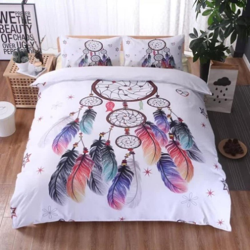 Dream catcher Printed Duvet Cover Set with Matching Pillowcases – white-King V745-AQ042320K3