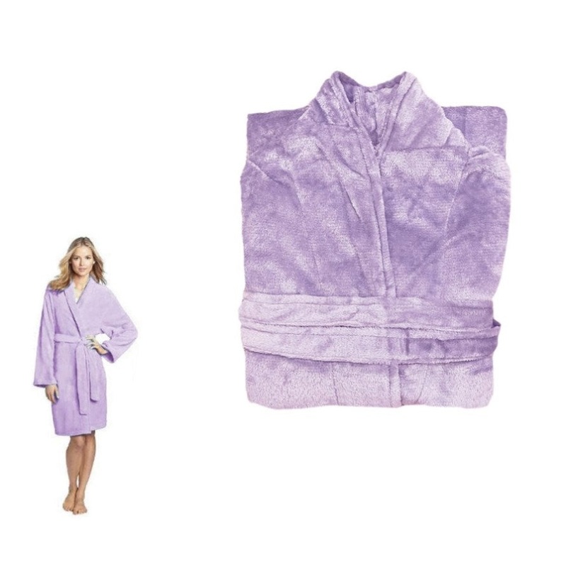 190GSM Ultra Soft Plush Fleece Bath Robe Lilac XL V442-BZO-BATHROBE-PLUSH-LILAC-XL