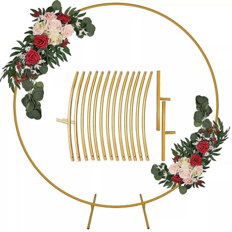 250cm Round Balloon Arch Frame Stand Gold V63-931191