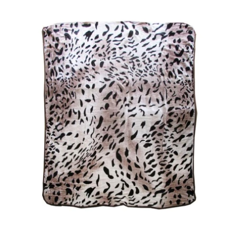 375gsm 1 Ply Animal Print Faux Mink Blanket Queen 200×240 cm Jaguar V442-BZO-BLANKET-375ANIMALJAGUAR-TAUPE-QS