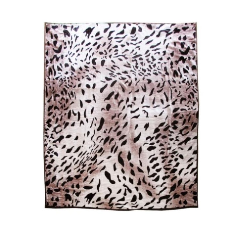 675gsm 2 Ply Animal Print Faux Mink Blanket Queen 200×240 cm Jaguar V442-BZO-BLANKET-675ANIMALJAGUAR-TAUPE-QS