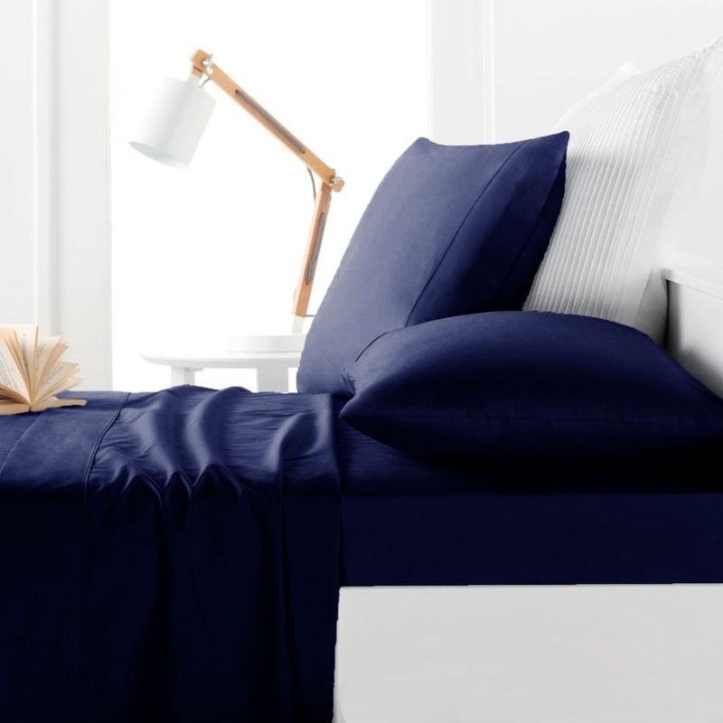 Belmondo 225TC Sheet Set Navy – King V442-CAP-SHEETS-225TC-NAVY-KI