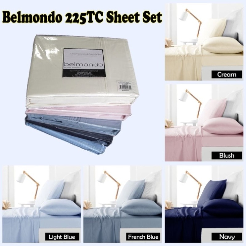 Belmondo 225TC Sheet Set Navy – Queen V442-CAP-SHEETS-225TC-NAVY-QS