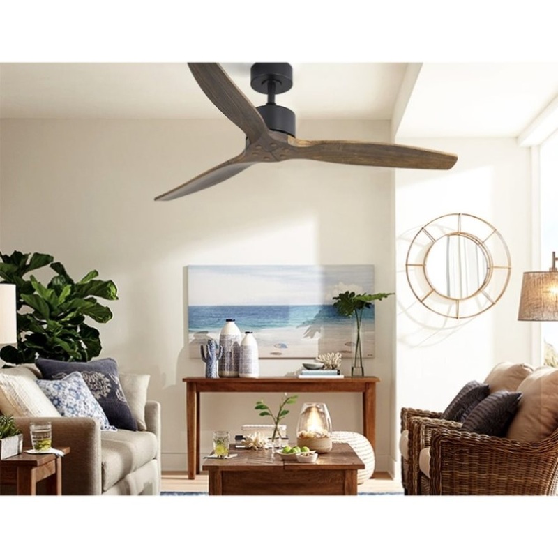 Devanti 52” Ceiling Fan AC Motor 3 Blades w/Remote – Dark Wood CF-B-52-NL-142-DW