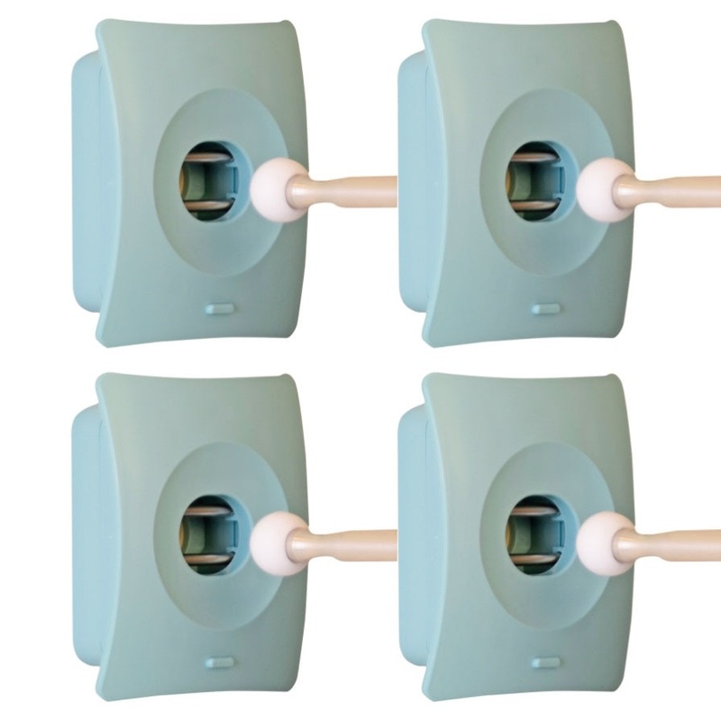 4X Door Stopper Wall Mount Door Stop Adhesive Catch Hole Advanced BLUE V274-OF-LF-DRSTOP-BU4