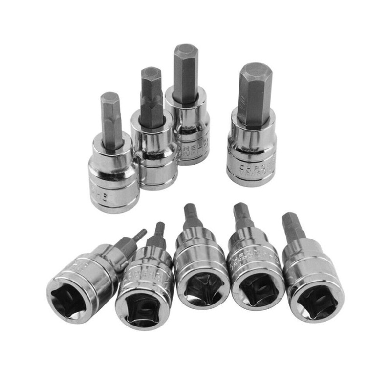 9pcs Allen Key Sockets Hex Bit Socket Set 3/8 Drive Drill Metric Tools 2-10mm V201-EBP0035AU