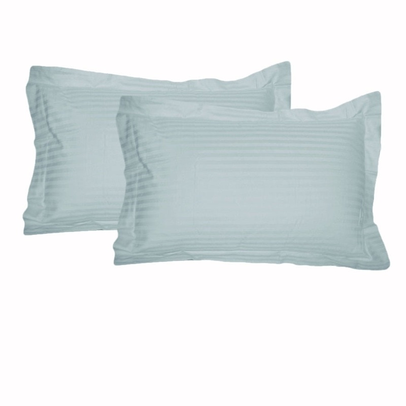 Accessorize 325TC Pair of Tailored Standard Pillowcases Blue V442-HIN-PILLOWC-STRIPETAILORED-BLUE-ST