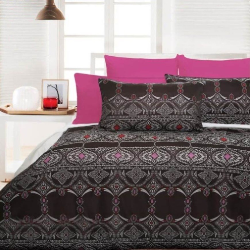 Accessorize Bosa Pink Quilt Cover Set – King V442-HIN-QUILTCS-BOSA-PINK-KI
