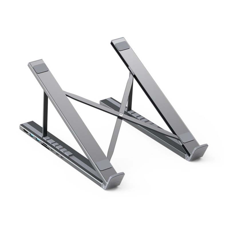 CHOETECH HUB-M48 7-in-1 Hub + Foldable Laptop stand USB-C to HDMI 4K/USB-A/TF&SD/USB-C with PD V28-ELECHOHUBM48