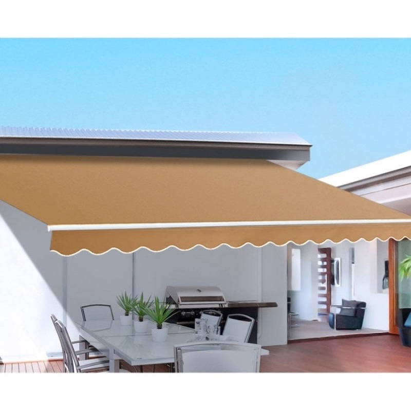 Instahut Retractable Folding Arm Awning Motorised Sunshade 4Mx3M Beige AWN-B-ARM-REMOTE-40X30-BEIGE