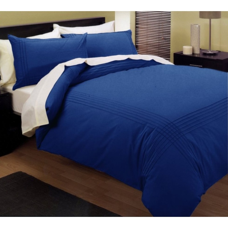 Kingtex Pintuck Quilt Cover Set Blue Queen V442-KIT-QUILTCS-PINTUCK-BLUE-QS