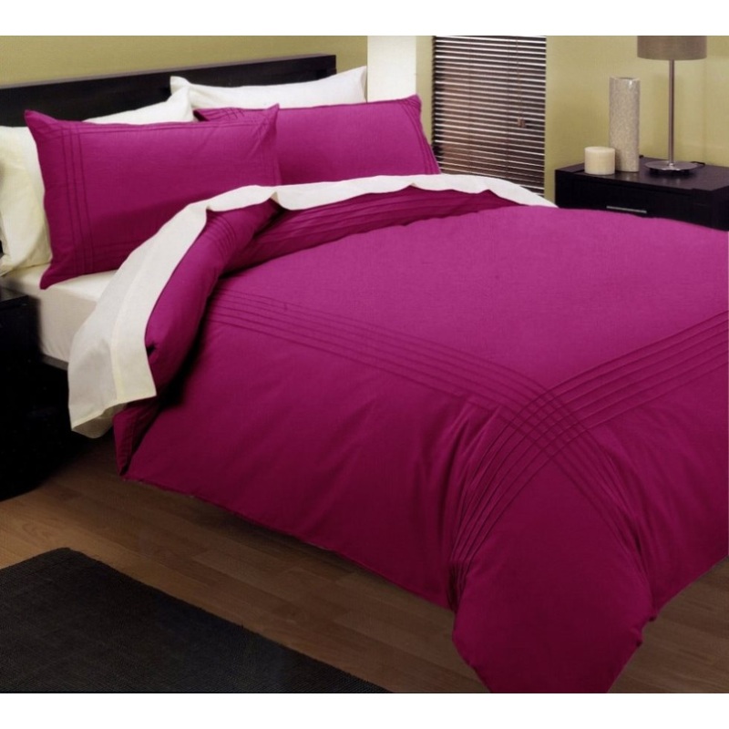 Kingtex Pintuck Quilt Cover Set Fushia Queen V442-KIT-QUILTCS-PINTUCK-FUSHIA-QS